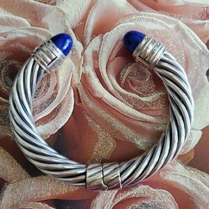 David Yurman 10MM Cable Cuff with Lapis